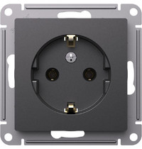 Розетка 1гн с З/К с/у базальт механизм 16А AtlasDesign Systeme Electric (1/20) ATN001443