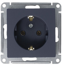Розетка 1гн с З/К с/у грифель механизм 16А AtlasDesign Systeme Electric (1/20) ATN000743