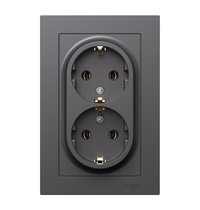 Розетка 2гн с З/К с/у базальт в сборе 16А AtlasDesign Systeme Electric (1/10) ATN001424