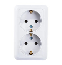 Розетка 2 гнезда с з/к белая 16А IP20 7128-W Bolleto IN HOME