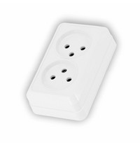 Розетка Le Rose 2 местная б/з о/у 10 А белый Nativa LE070501-0003