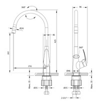 Смеситель для кухни с гибким изливом Lemark Линара LM0415С-White (хром/белый)