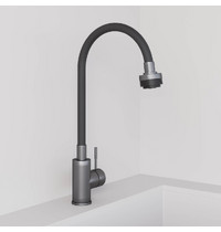 Смеситель для кухни AVRORA Kitchen AV9001GM (с высоким гибким изливом оружейная сталь)