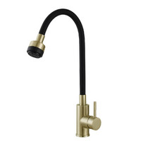 Смеситель для кухни AVRORA Kitchen AV9001Gold (с высоким гибким изливом золото)