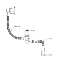 Сифон для ванны 1540 Nova 1 1/2*40/50 автомат