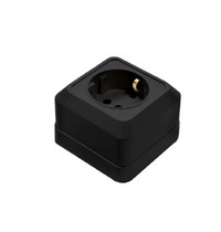 Розетка 1 гн с З/К черная 16А IP20 7028B Bolleto IN HOME