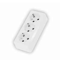 Розетка LE070501-0006 ROSE 3 местная с/з о/у 16A белый NATIVA LE070501-0006