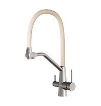 Смеситель для кухни AVRORA Kitchen AV9006S (с высоким гибким изливом с подключением к фильтру бежевый)