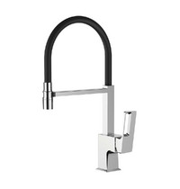 Смеситель для кухни Ledeme L4092-2 (с гибким изливом и магнитным держателем черный/хром)