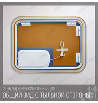 Зеркало КЗСК 379ску 60*80 см 3790608ску (на белом алюм профиле 2114 с комбин подсветкой 6500К светлое золото)