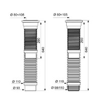 Труба для унитаза гофрированная армированная 290-640 мм (50770363)
