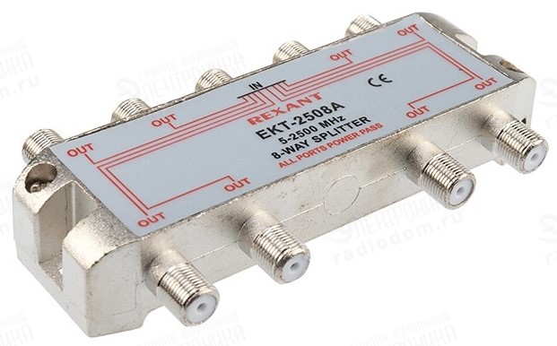 Делитель ТВх8 Rexant EKT-2508A 05-6205 5-2500 мГц (под F разъем)