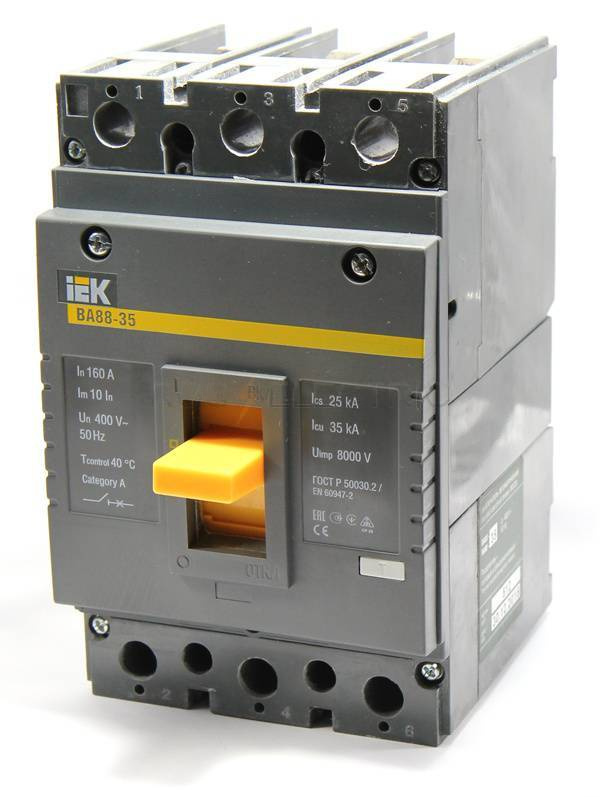 Выключатель автоматический модульный IEK ВА 88-35 SVA30-3-0160-R 3п 160А