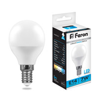 Лампа светодиодная Feron LB-95 25480 16LED 7Вт 230В E14 6400K G45 (шар)
