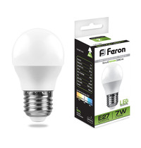 Лампа светодиодная Feron LB-95 25482 16LED 7Вт 230В E27 4000K G45 (шар)