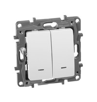 Выключатель Legrand Etika Plus 672216 (2-клавишный, белый)