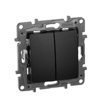Выключатель Legrand Etika Plus 672612 (2-клавишный, антрацит)