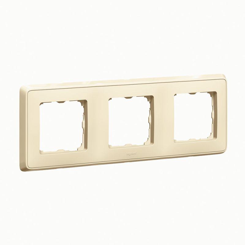 Рамка для розетки Legrand Cariva 773753 (3-местная, слоновая кость)