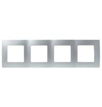 Рамка для розетки Legrand Etika 672554 (4-местная, алюминиевая)