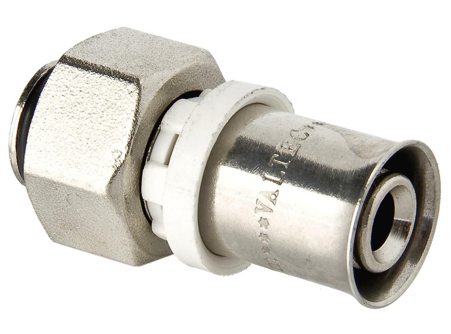 Пресс-фитинг Valtec VTc.712.NE.1605 16(2,0)мм x 3/4 дюйма (с накидной гайкой, под евроконус)