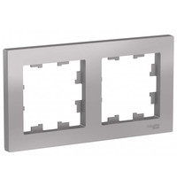 Рамка для розетки Schneider Electric AtlasDesign (2-местная, сталь)