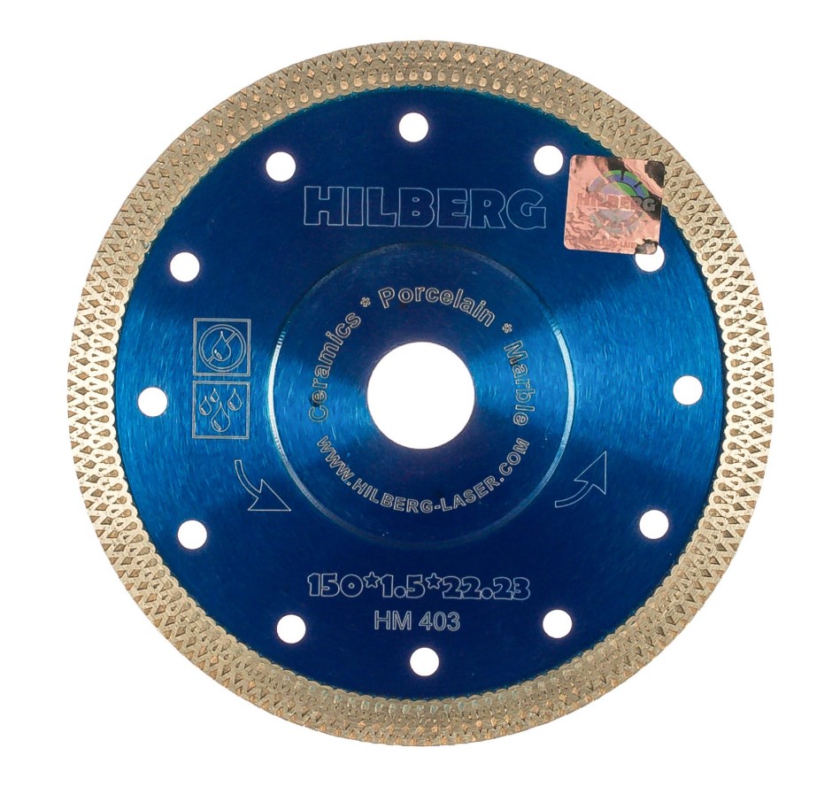 Диск отрезной алмазный Hilberg Turbo НМ403 150мм х 22мм (ультратонкий, х-тип)