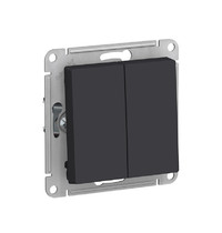 Переключатель Schneider Electric AtlasDesign 10А (2-х клавишный, скрытой установки, карбон)