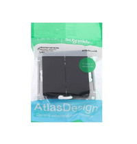 Переключатель Schneider Electric AtlasDesign 10А (2-х клавишный, скрытой установки, карбон)