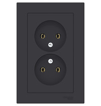 Розетка штепсельная Schneider Electric AtlasDesign 16А (2-местная, карбон)