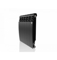 Радиатор биметаллический Royal Thermo BiLiner 500 480 мм 6 секций (секционный, подключение универсальное боковое, цвет Noir Sable)