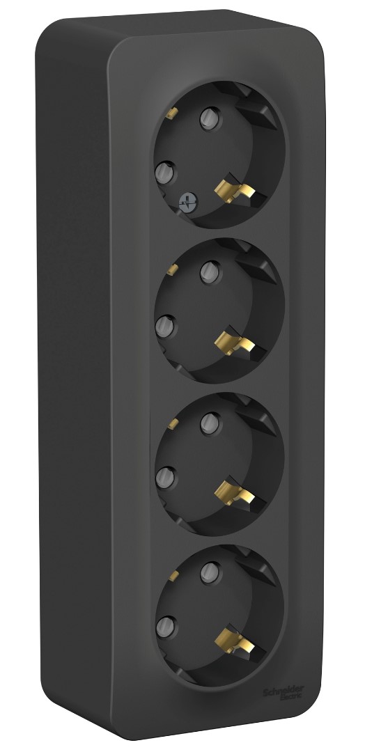 Розетка штепсельная Schneider Electric Blanca 16А (4-местная, антрацит)