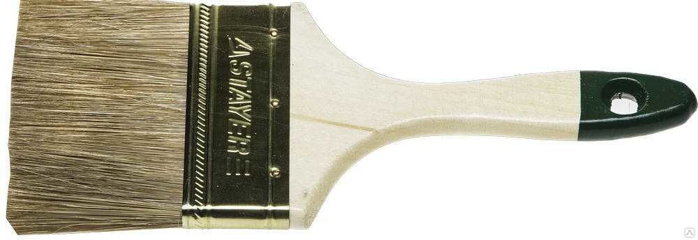 Кисть плоская Stayer Lasur-Standard 01031-100 100мм (смешанная щетина, деревянная ручка)