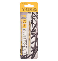 Сверло по металлу спиральное Yoko TIN 127751 4,5мм х 80мм