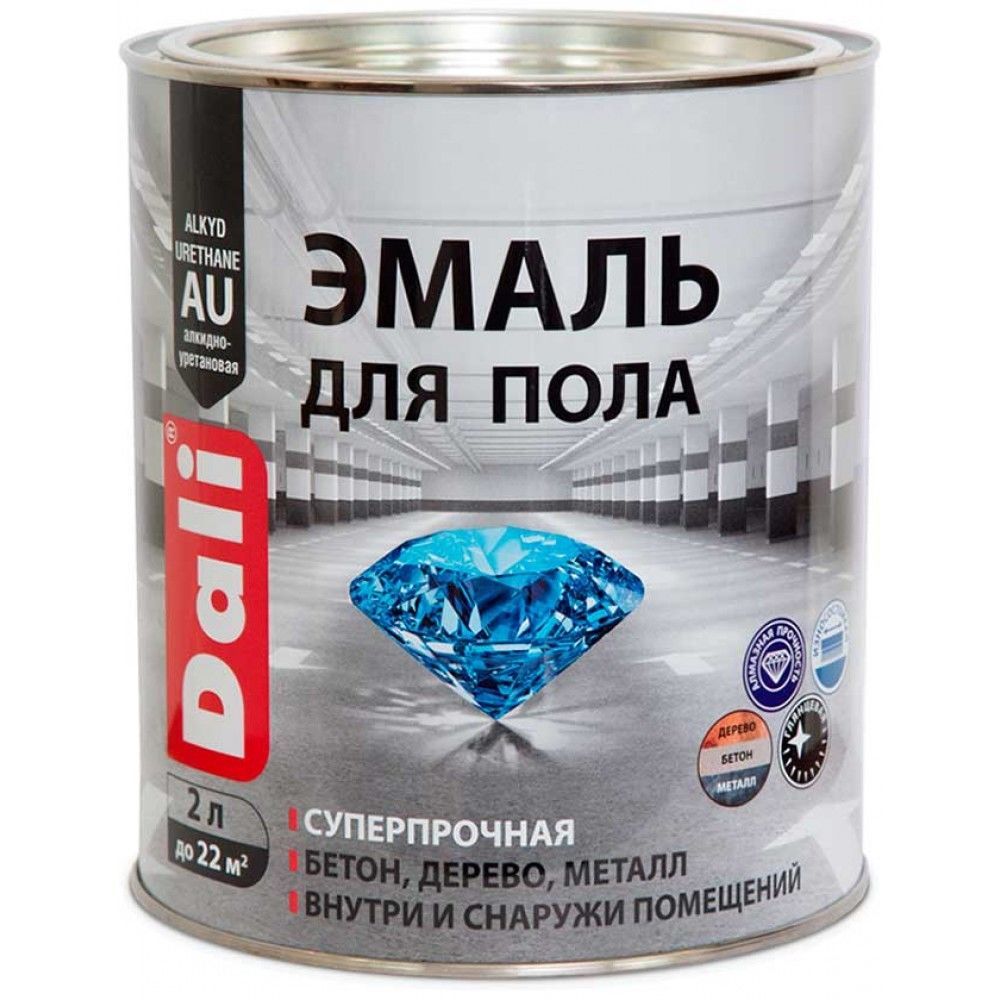 Эмаль для пола Dali 2л (база А, глянцевая, белая)