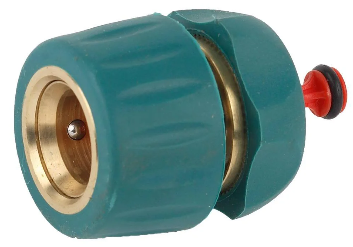 Соединитель Raco Profi-Plus 4244-55106B 3/4 дюйма (с автостопом, быстросъёмный, для шланга, из латуни с TPR)