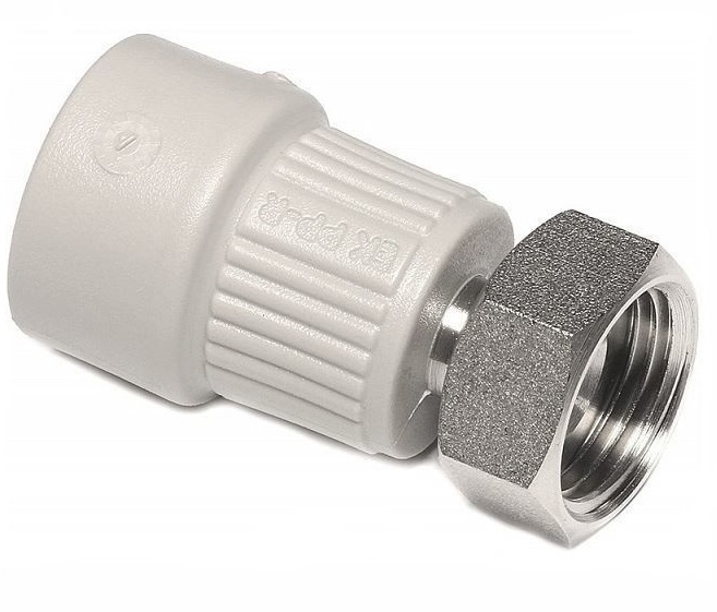 Муфта комбинированная Wavin Ekoplastik SZM02020XX 20мм x 1/2 дюйма (с металлической вставкой и перекидной гайкой)