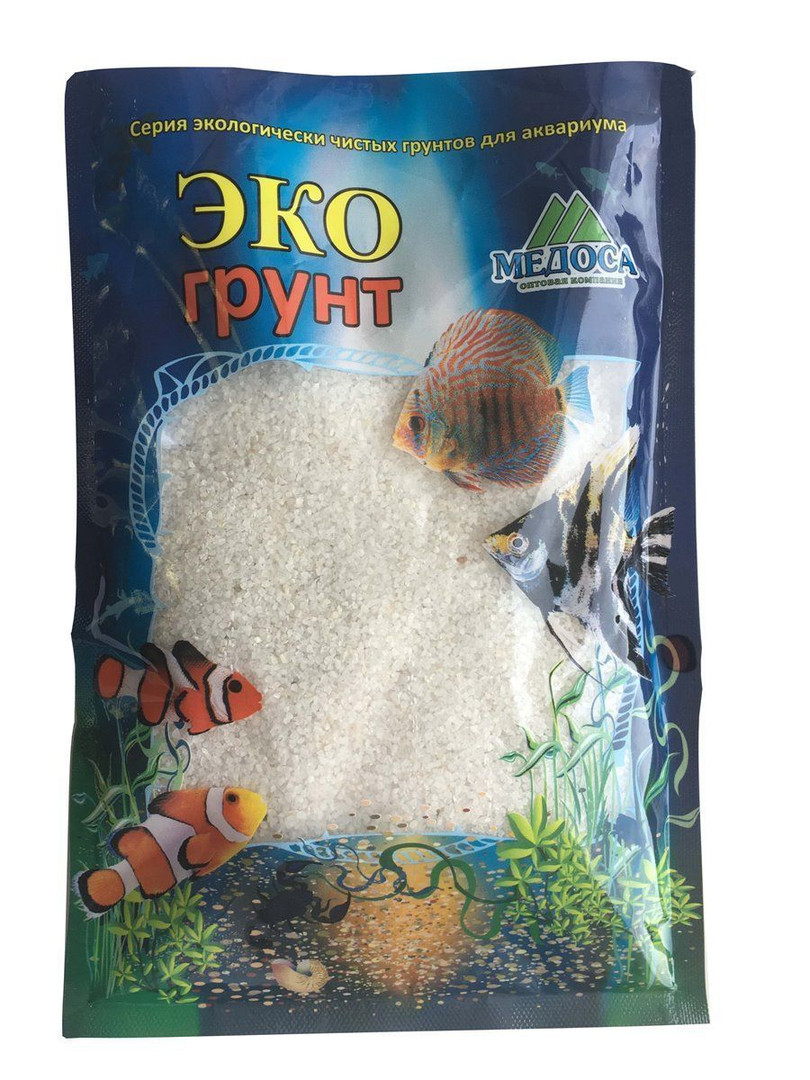 Грунт для аквариума Медоса Кристальный 93038 1-2мм 1кг (кварцевый песок)