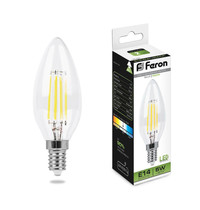 Лампа светодиодная Feron LB-58 25573 4LED 5Вт 230В E14 4000K (филаментная, свеча)