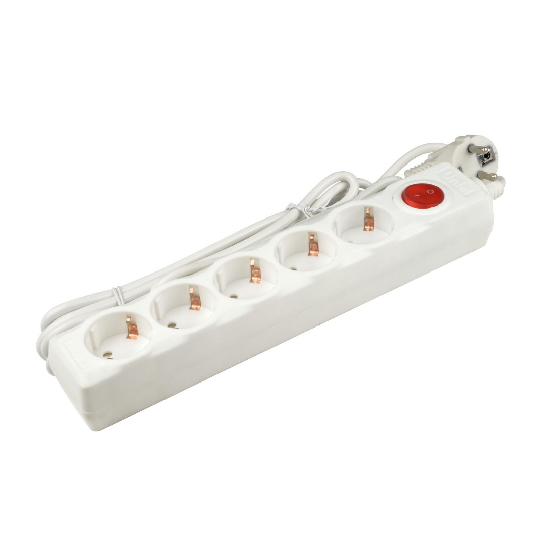Фильтр сетевой Uniel Universal S-GSU5-5 WHITE UL-00001747 3 х 0,75мм2 10А 5м (ПВС)