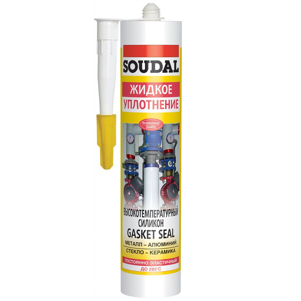 Герметик силиконовый высокотемпературный Soudal Gasket Seal 104240 280мл (красный)