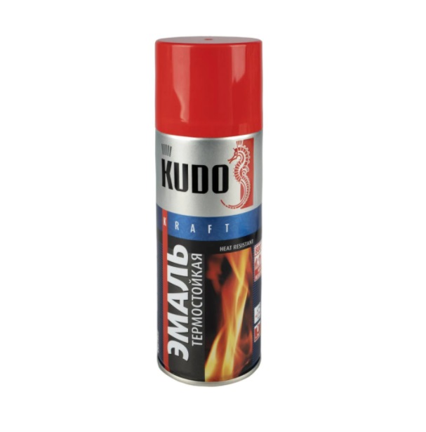 Эмаль аэрозольная термостойкая Kudo KU-5005 520мл (красная)