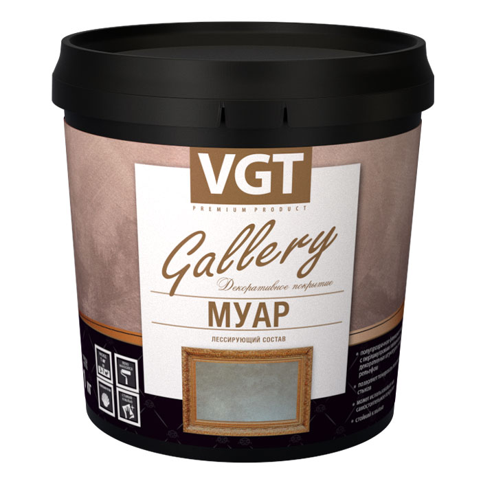 Состав лессирующий VGT Gallery Myap White Silver 0,9кг (для декоративного эффекта)