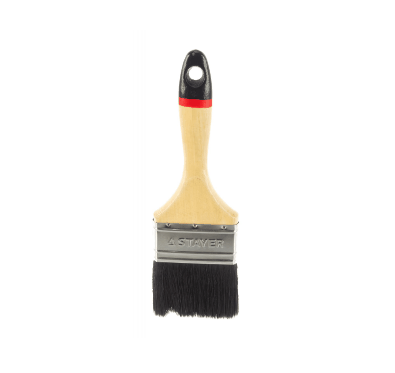 Кисть плоская Stayer Universal-Euro 01022-075 75мм (черная натуральная щетина, деревянная ручка)
