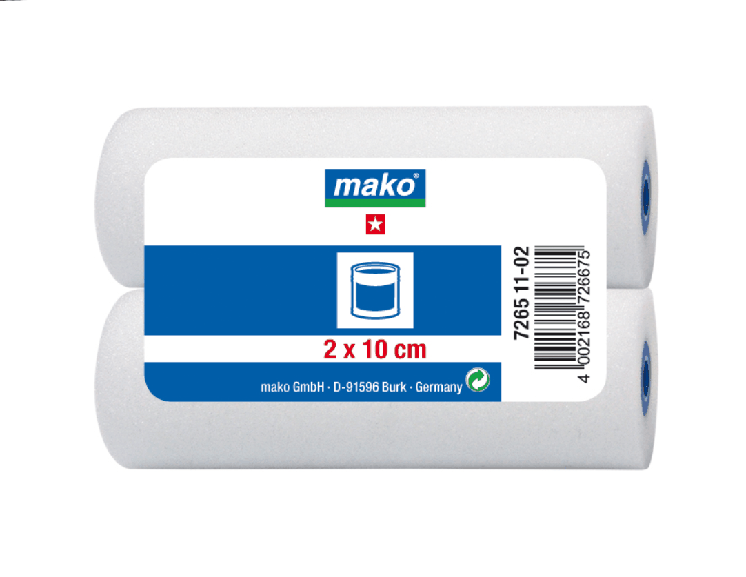Валик малярный Mako 726511-02 (сменный, поролон, с ровными краями)