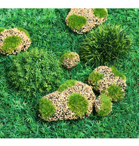 Мох искуственный Greengo Камни 4488260 6 шт (с каменной крошкой, ассорти 2 больших, 2 средних, 2 маленьких)