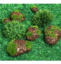 Мох искуственный Greengo Камни 4488258 6 шт (с корой, ассорти 2 больших, 2 средних, 2 маленьких)
