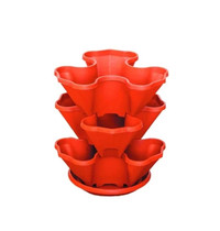 Кашпо Darel plastic Каскад 55045 (пластиковое, с поддоном, 3-х ярусное, терракот)