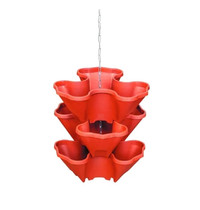 Кашпо Darel plastic Каскад 55045 (пластиковое, с поддоном, 3-х ярусное, терракот)