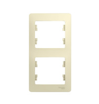 Рамка для розетки Schneider Electric Glossa GSL000206 (вертикальная, 2-постовая, бежевая)