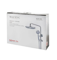 Стойка душевая Magnus 9240 (смеситель, тропический душ, с двумя лейками, нержавеющая сталь)